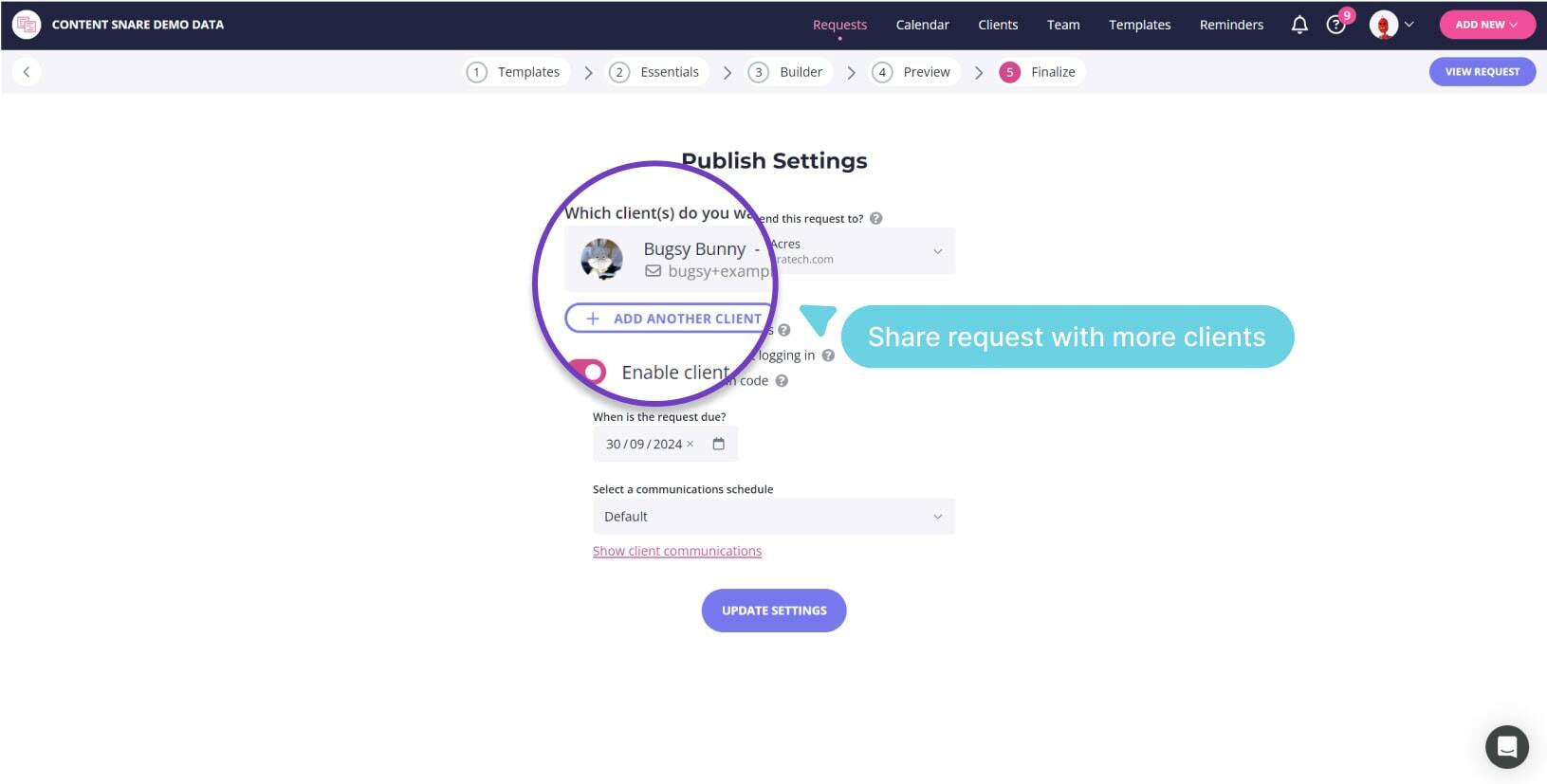 SHARE your mistake-proof request with clients.